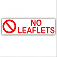 No Leaflets - Letterbox Warning House Sticker-Self Adhesive Vinyl Door Notice Sign 